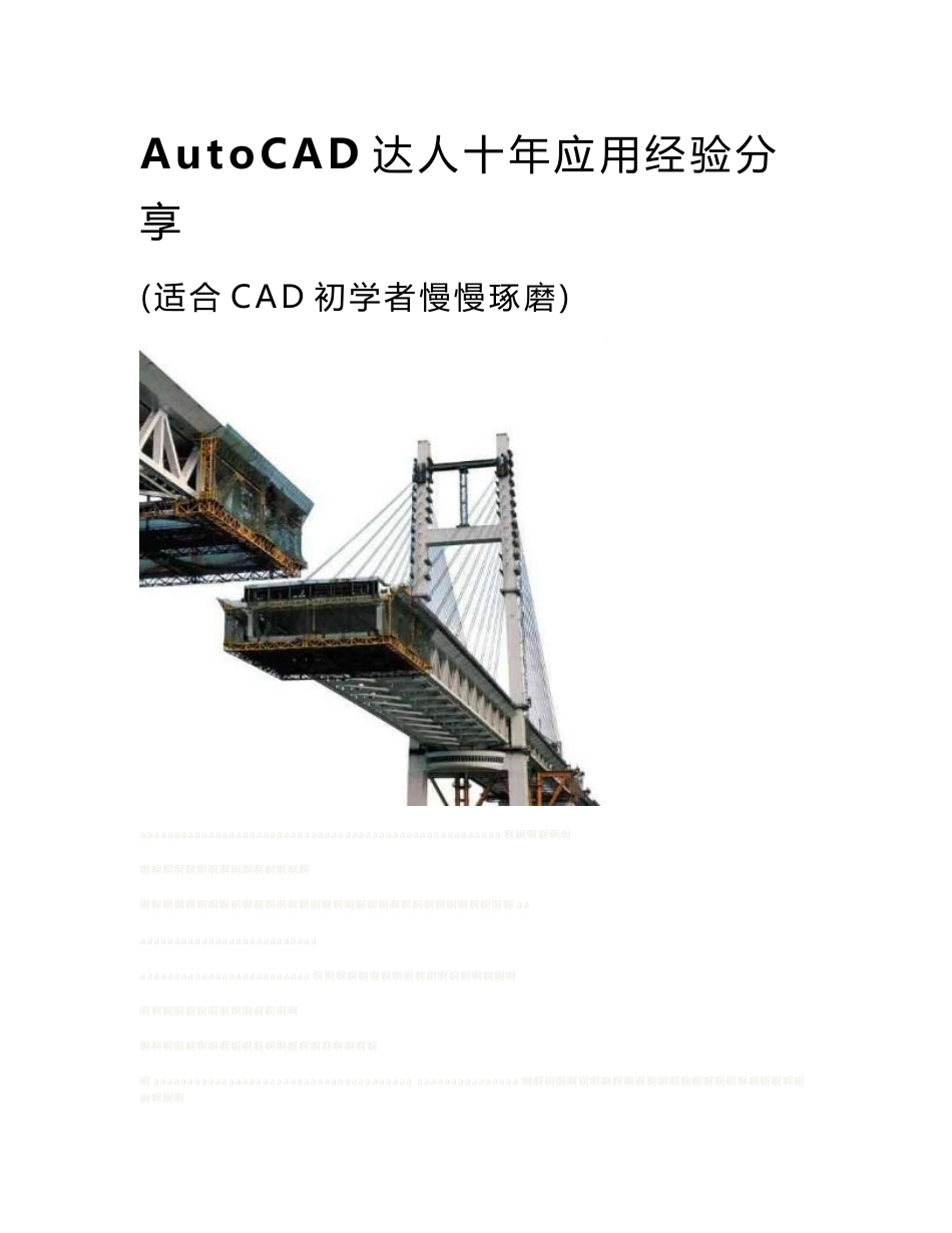 AutoCAD初学者指南——CAD达人多年应用经验分享_第1页