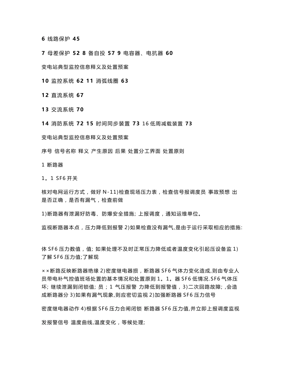 变电站典型监控信息释义及处置预案_第2页