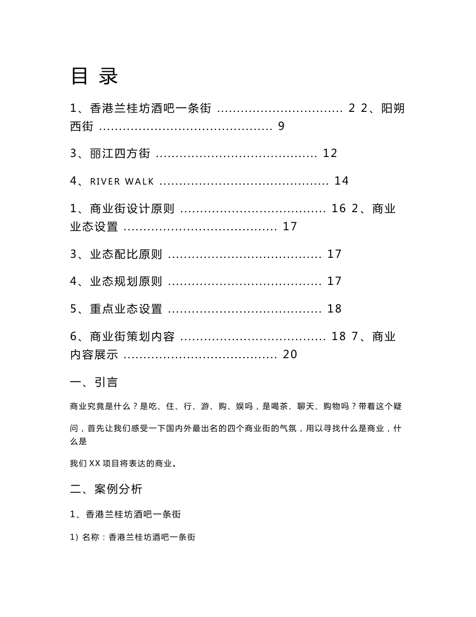 商业街商业业态规划调研报告_第1页