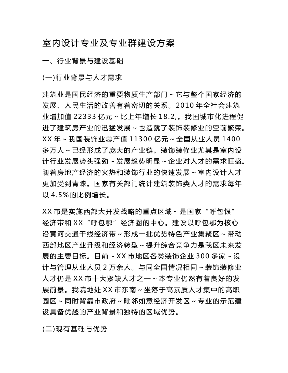 室内设计专业及专业群建设方案_第1页