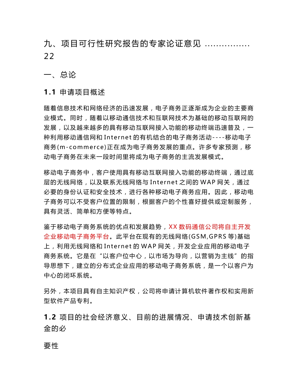 投资建设企业移动电子商务平台项目可行性研究报告WORD可编辑版_第2页
