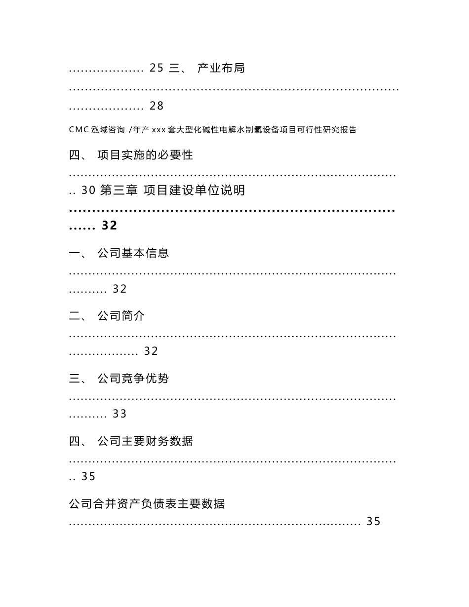 年产xxx套大型化碱性电解水制氢设备项目可行性研究报告-参考范文_第3页