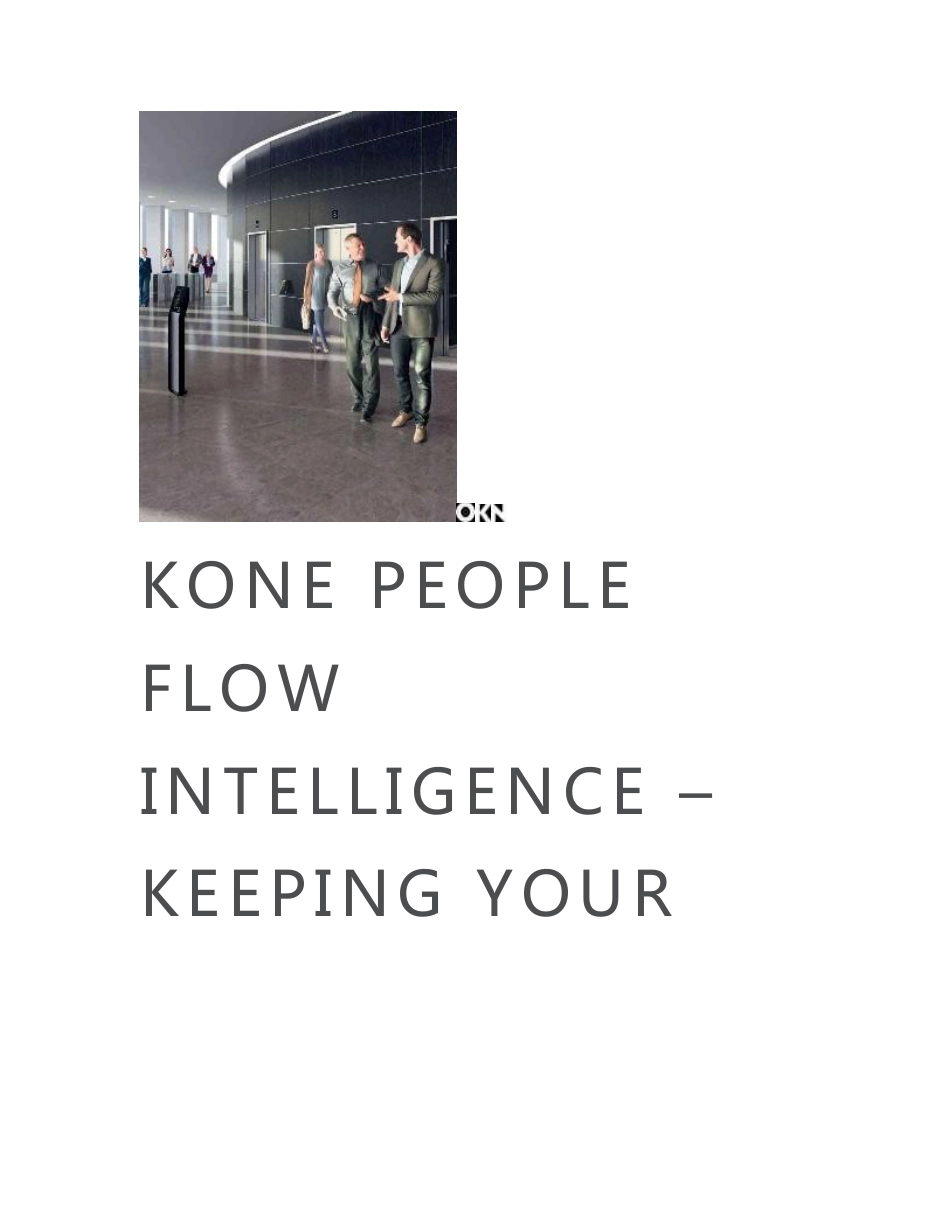 【产品手册】通力电梯KONE_公司宣传册Brochure_Flow_Intelligence_市场营_第1页