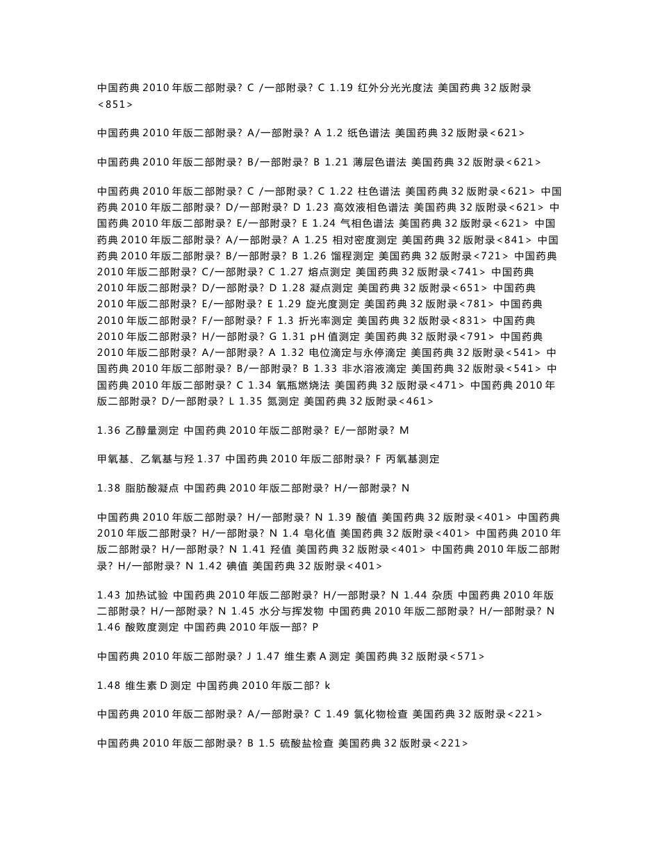 药品检测项目一览表_第2页