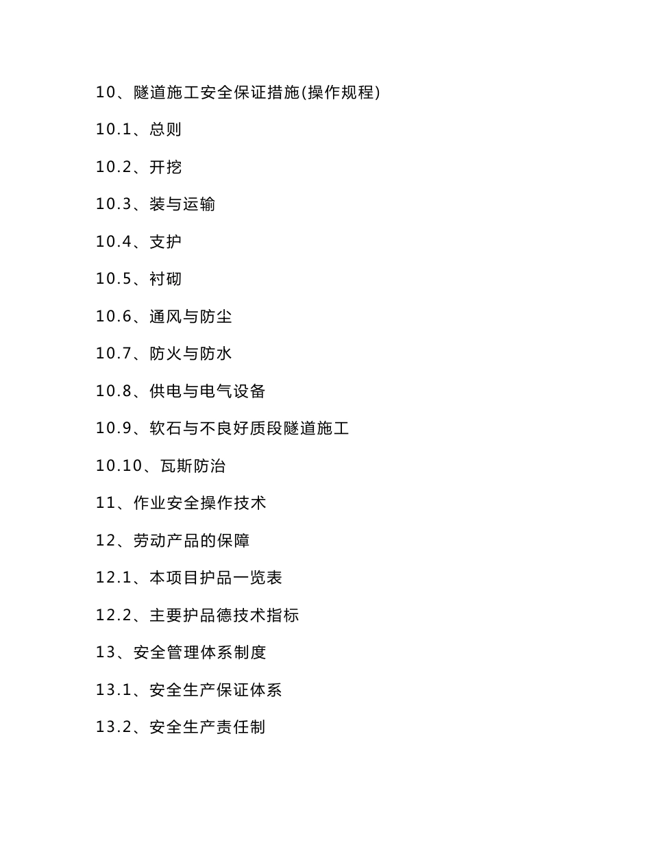 隧道施工安全专项方案施工技术方案危险应对措施安全管理措施应急预案措施_第3页