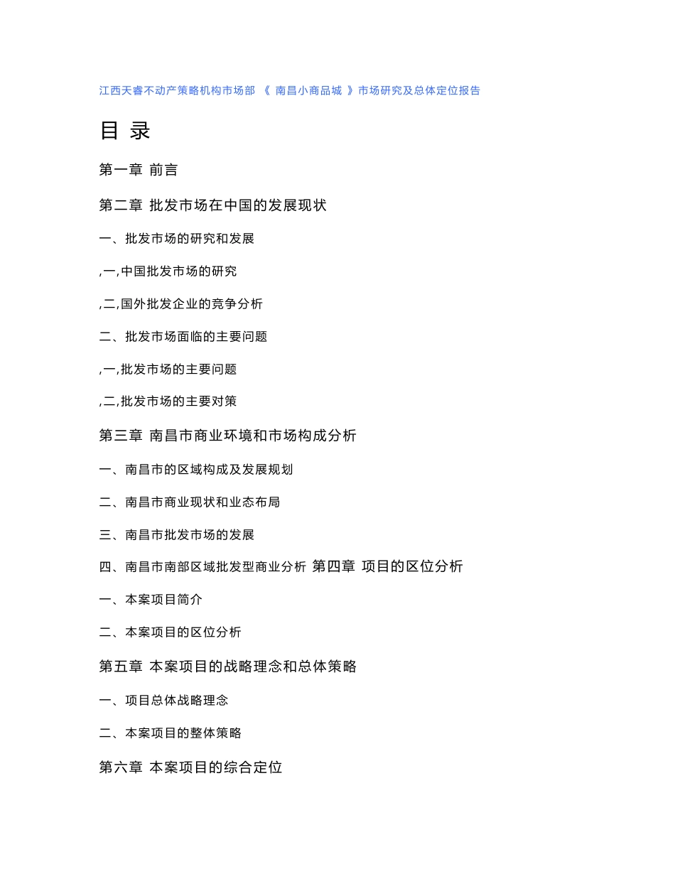 南昌小商品城批发市场市场研究及总体定位报告_第1页