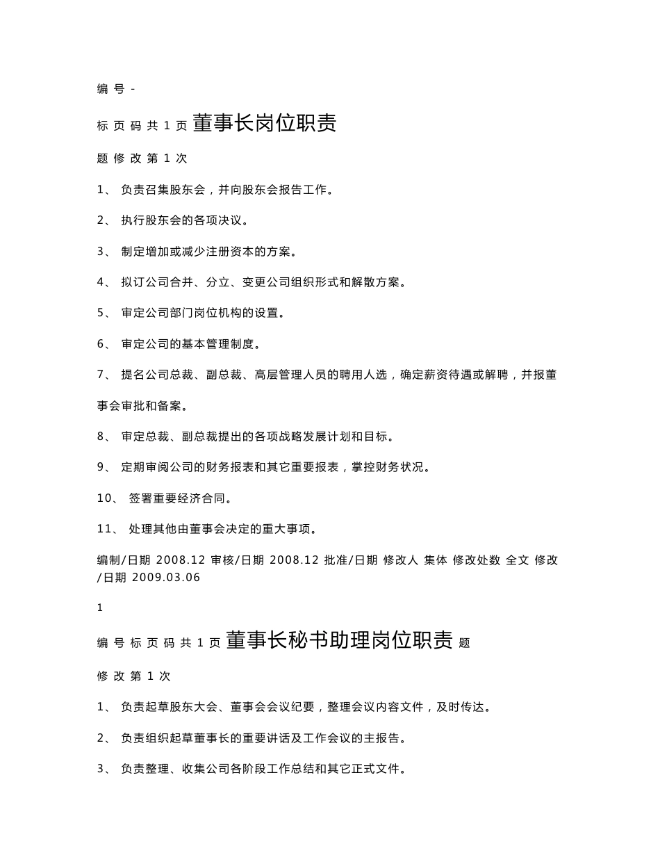 岗位职责说明书_第1页