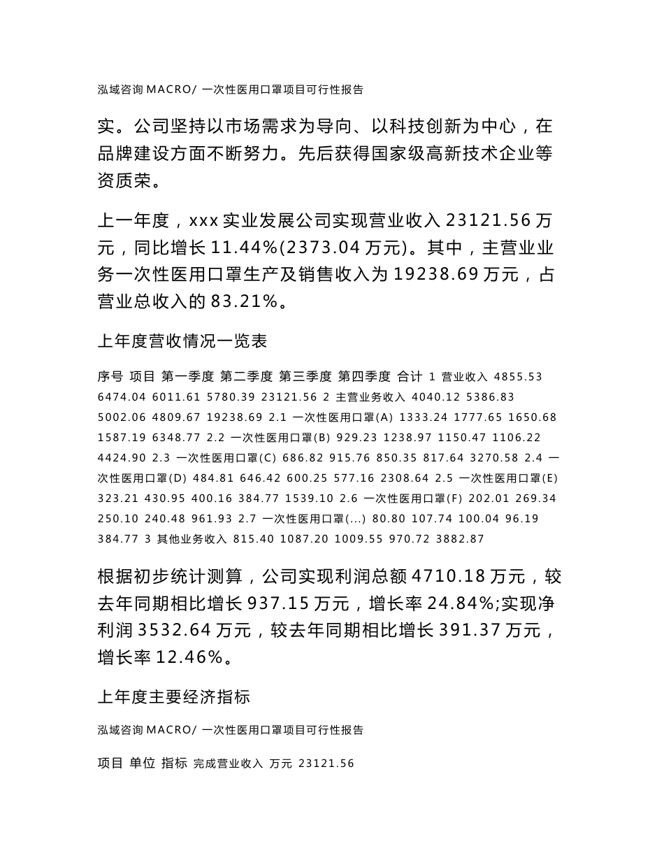 (立项备案申请样例)一次性医用口罩项目可行性报告_第2页