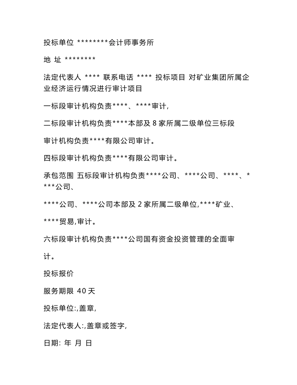 某矿业集团选聘会计师事务所投标文件（包含审计服务方案）_第3页