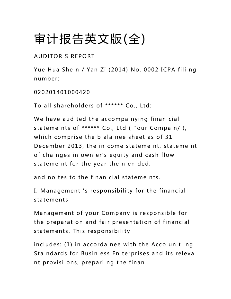 审计报告英文版(全)_第1页