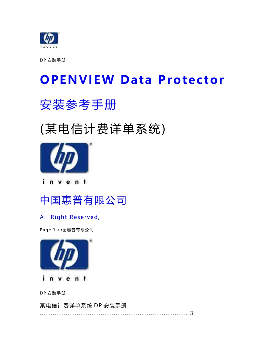 某电信dp实施方案_第1页
