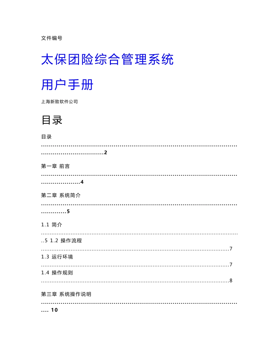 团险综合管理系统用户手册20091116_第1页