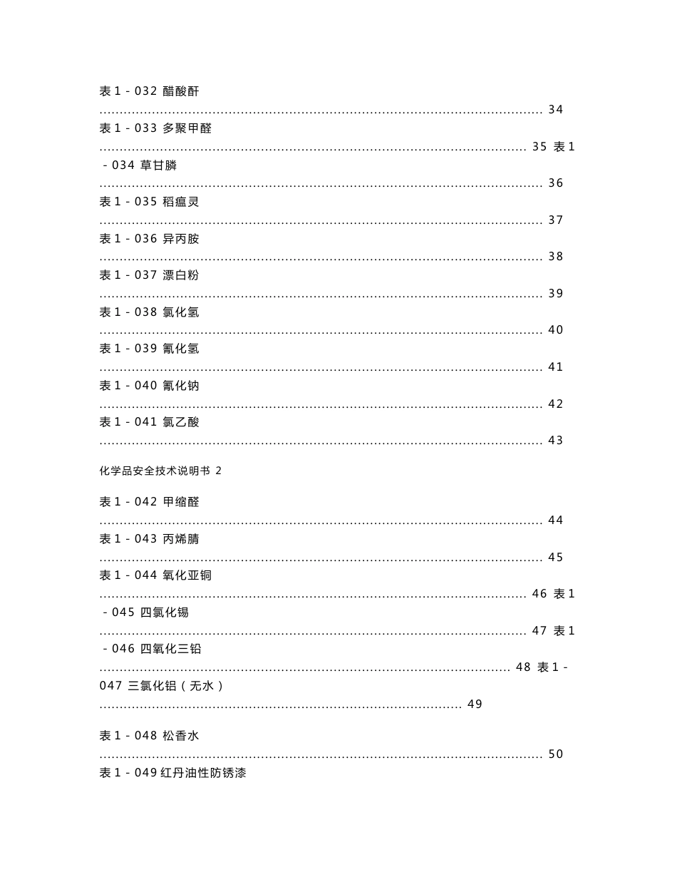 化学品安全技术说明书(新)-常用化学品及试剂的分子式、物性、危害及防护_第3页