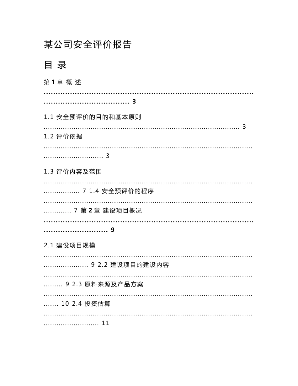 煤焦化公司安全评价报告_第1页