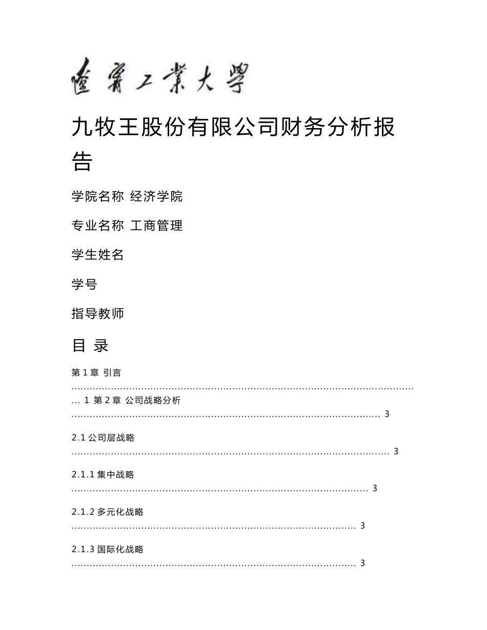 九牧王财务分析报告_第1页