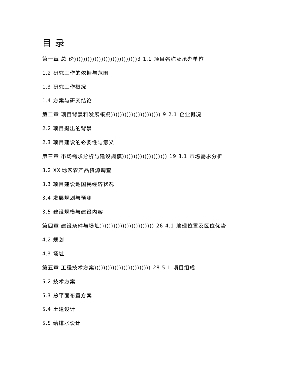 农副产品综合批发市场可行性研究报告_第1页