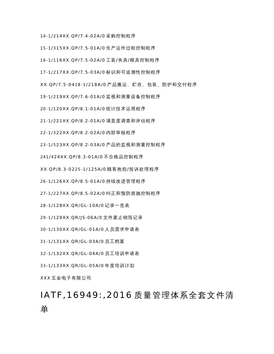 IATF16949-2016质量管理体系全套文件(质量手册+控制程序+表单文件，共173页)_第2页