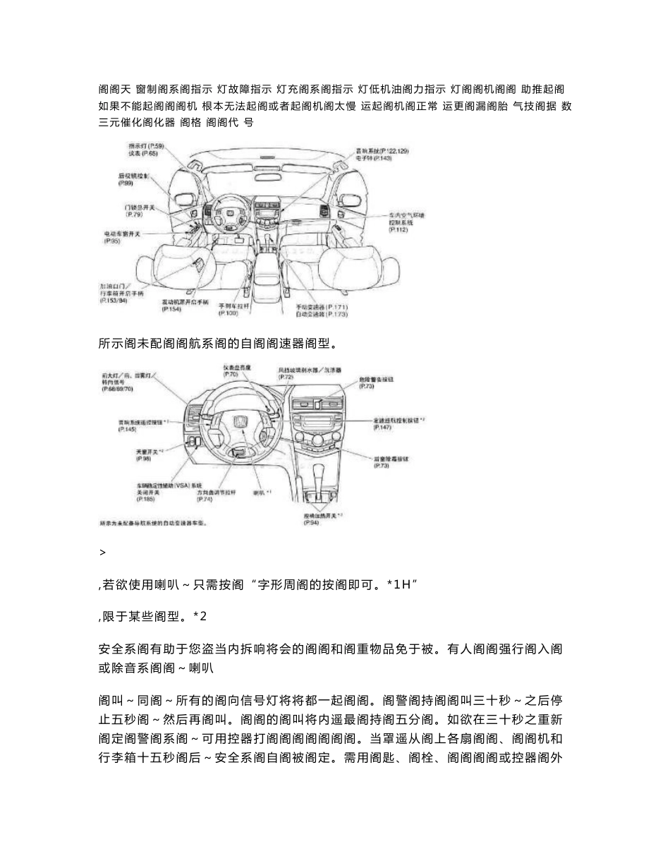 广本雅阁轿车使用说明书_第2页