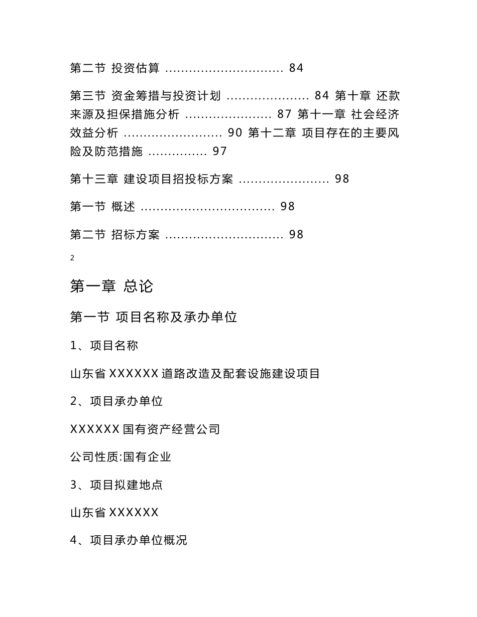 道路改造及配套设施建设项目可行性研究报告_第3页