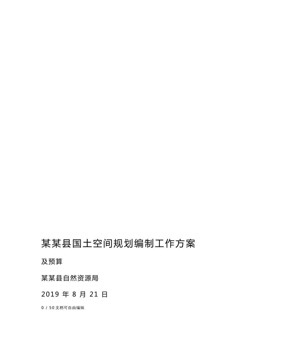 某县国土空间规划编制项目工作方案_第1页