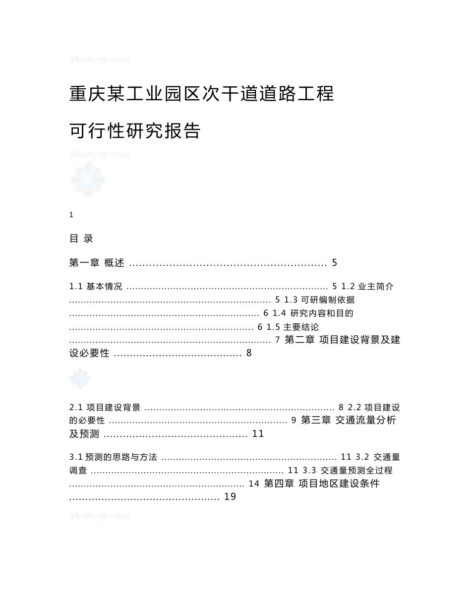 工业园道路工程可行性研究报告_第1页