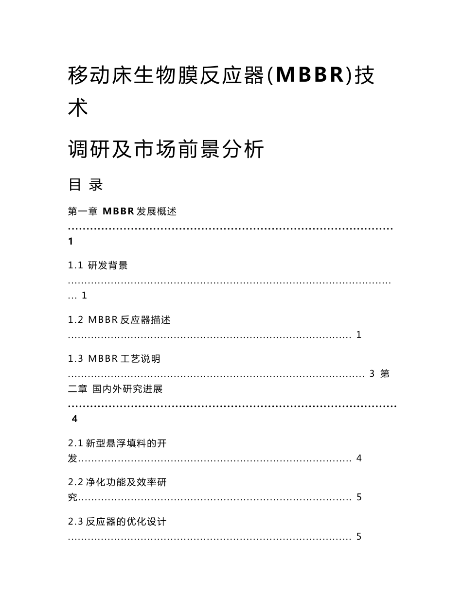 MBBR技术调研及市场前景分析_第1页