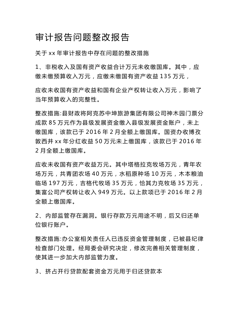 审计报告问题整改报告_第1页