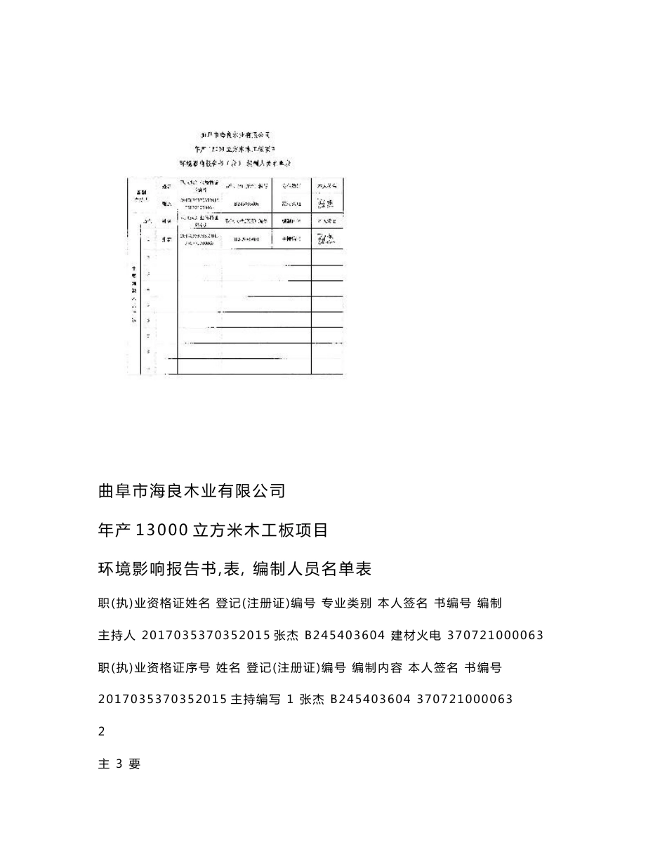 曲阜市海良木业有限公司年产13000立方米木工板项目环境影响报告表_第2页