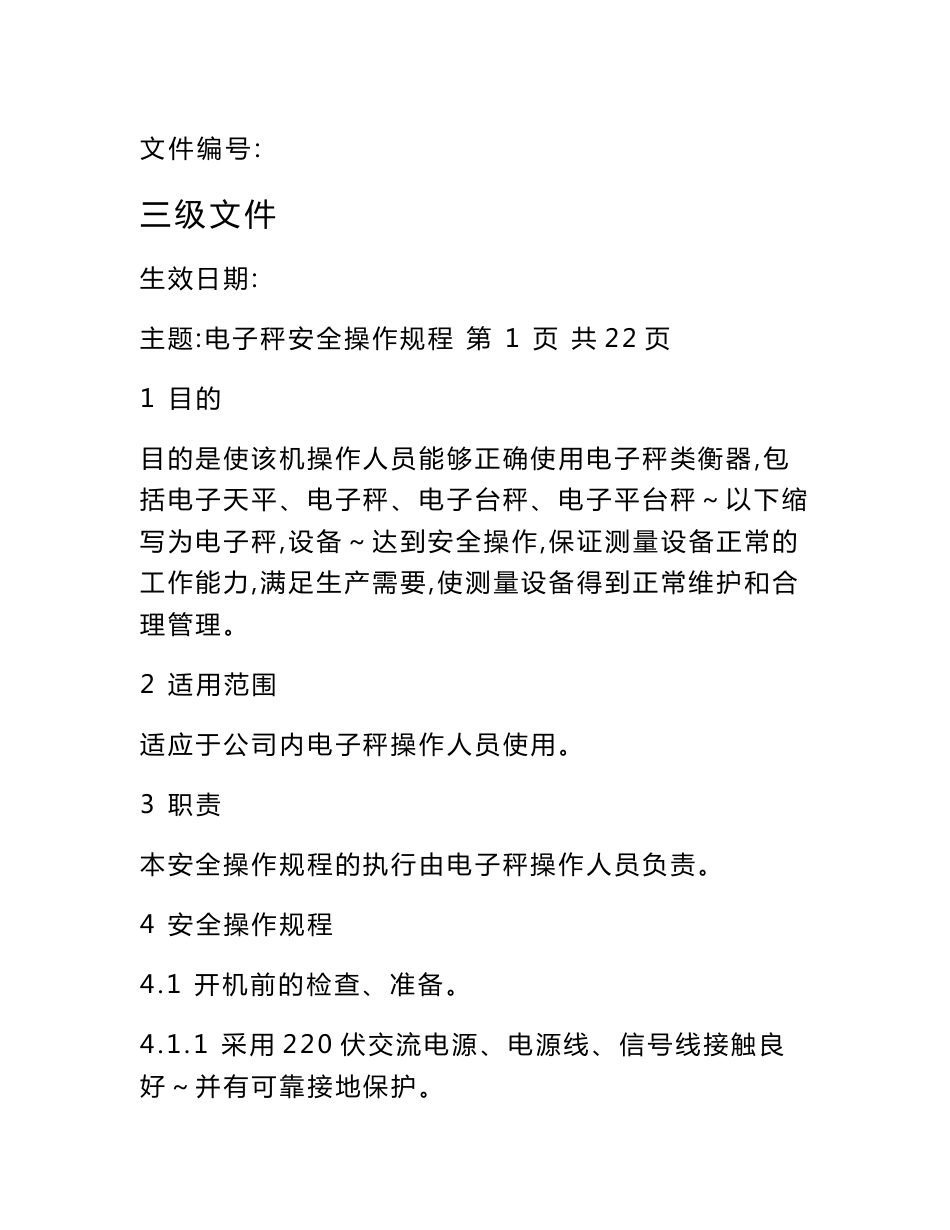 电子秤安全操作规程_第1页