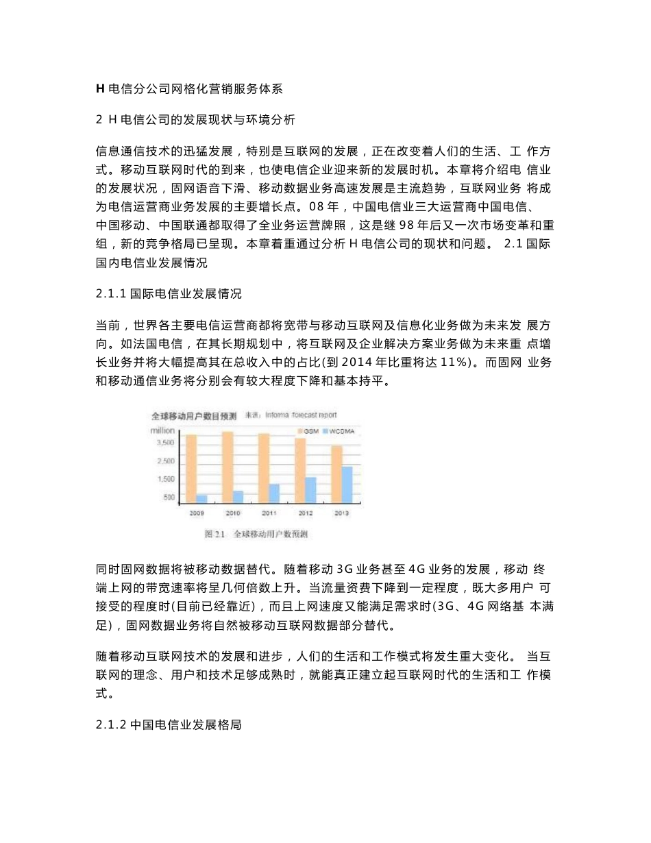 H电信分公司网格化营销服务体系4.8_第1页