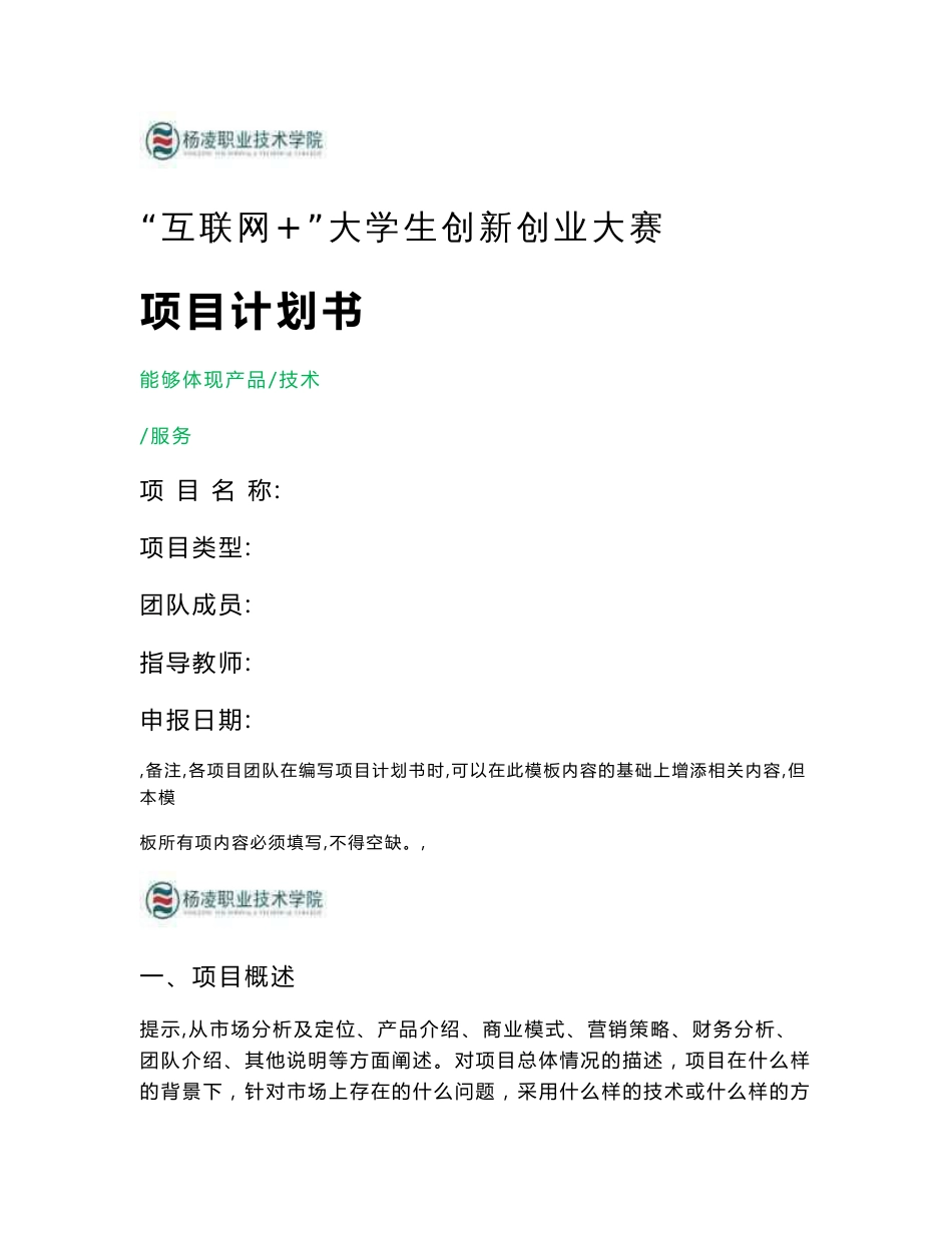 互联网 创新创业项目计划书_第1页