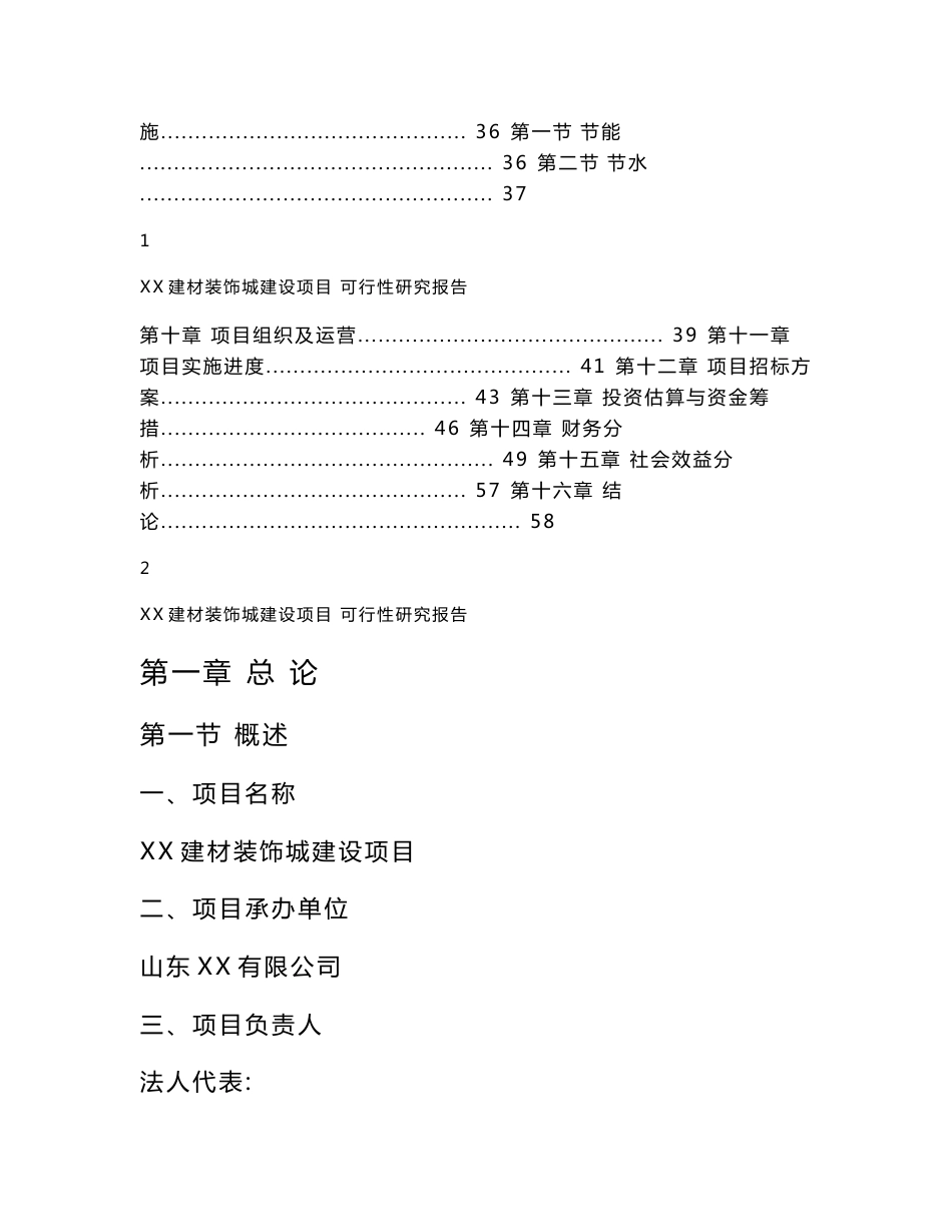 山东省某建材装饰城项目可行性研究报告_第2页