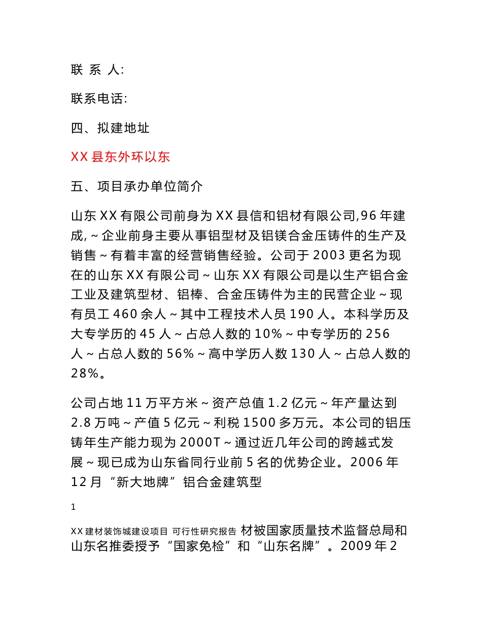 山东省某建材装饰城项目可行性研究报告_第3页
