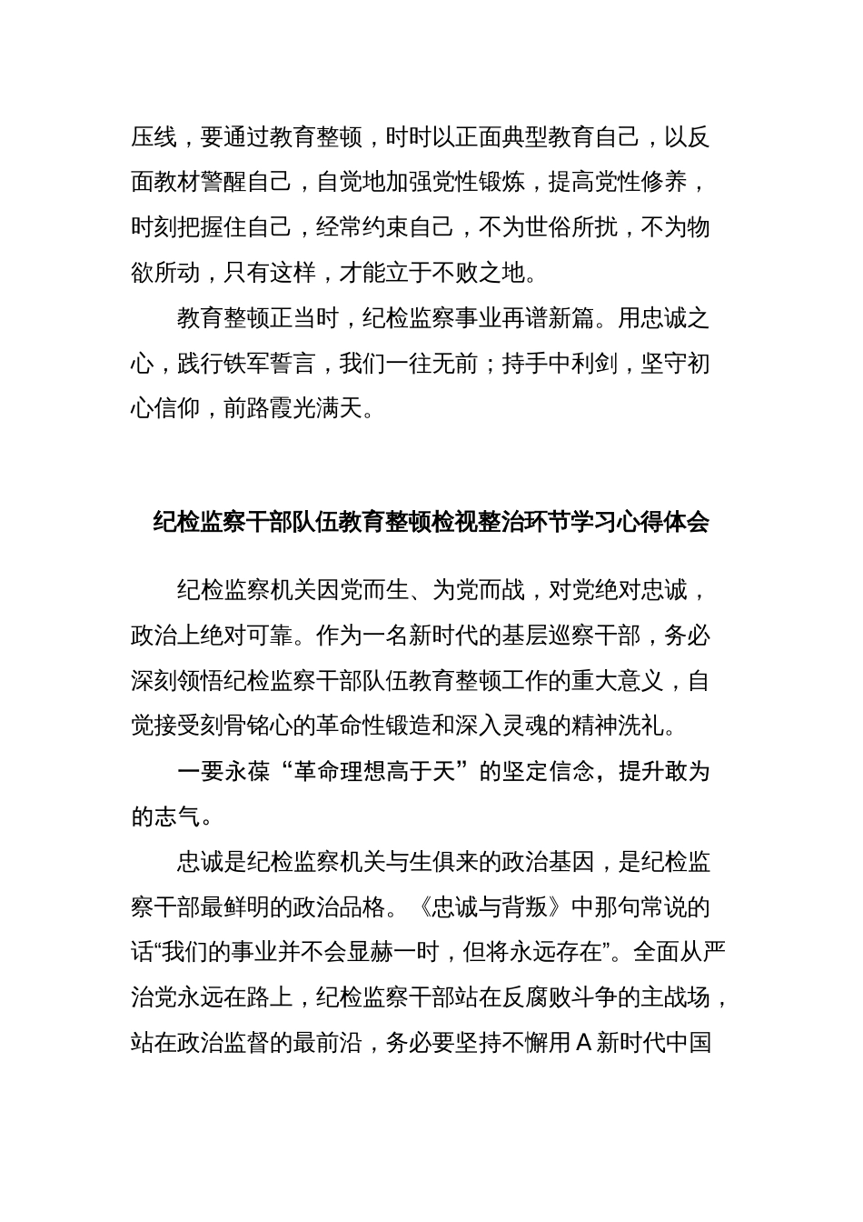 2023纪检监察干部队伍教育整顿学习心得体会研讨发言4_第3页