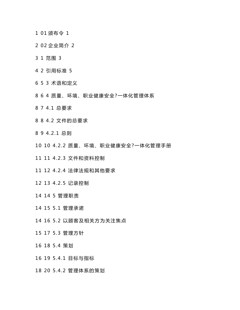 集团有限公司一体化管理手册及一体化管理程序文件_第2页