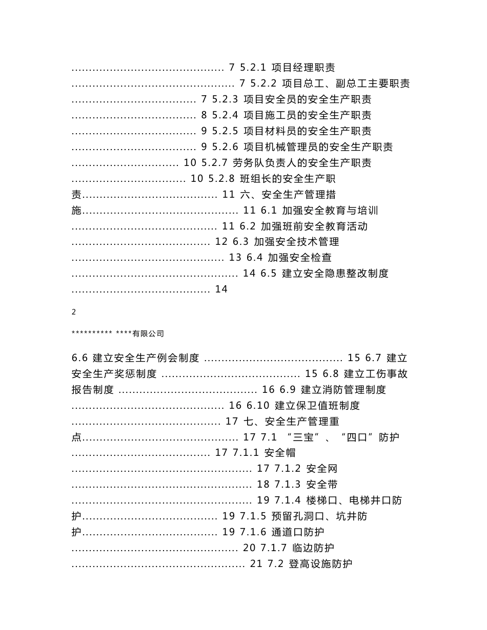 工程项目安全生产管理策划书20190520_第2页