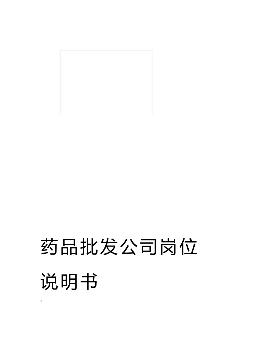 药品批发公司岗位说明书模板_第1页