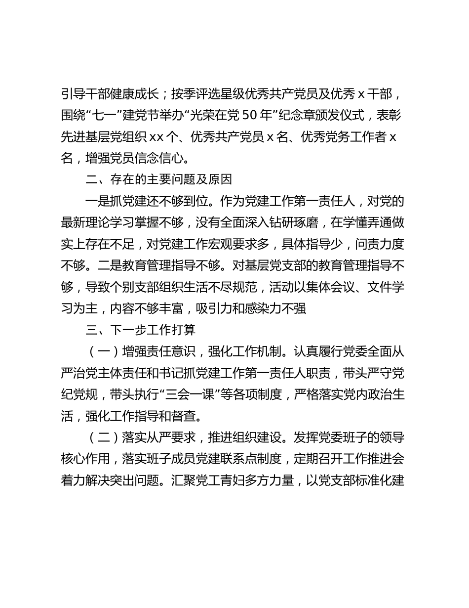 6篇党支部书记2023-2024年度抓党建工作述职报告_第3页