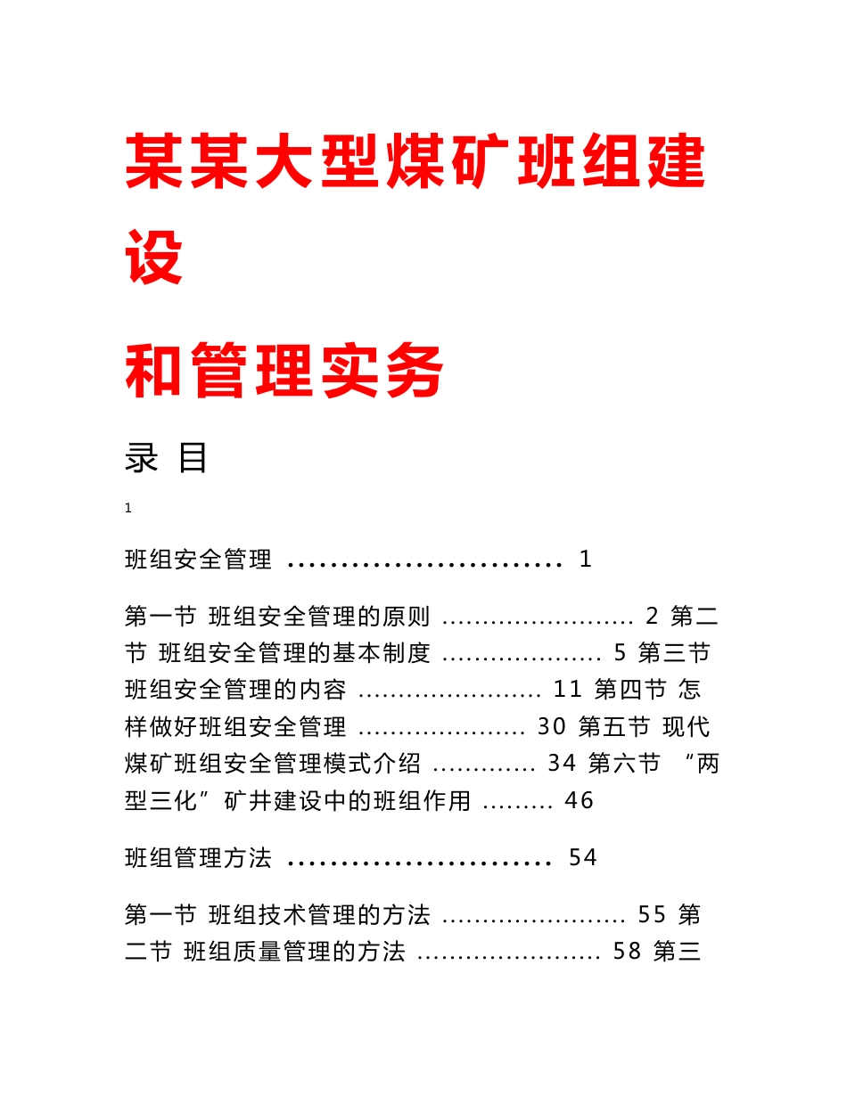 某某大型煤矿班组建设和管理实务_第1页