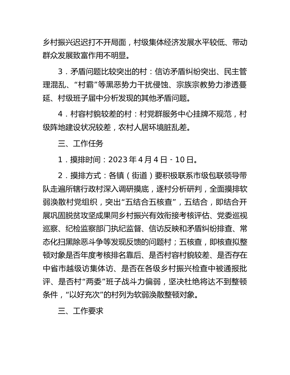 软弱涣散村党组织排查工作实施方案_第2页
