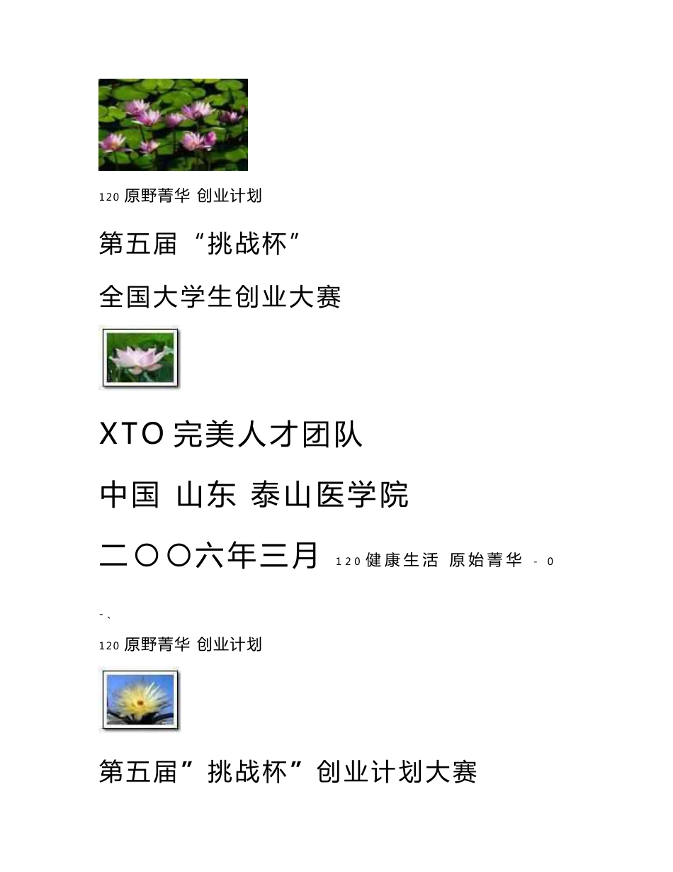 健康美容减肥中国食疗餐饮公司成立可行性方案项目建议书创业计划书_第1页
