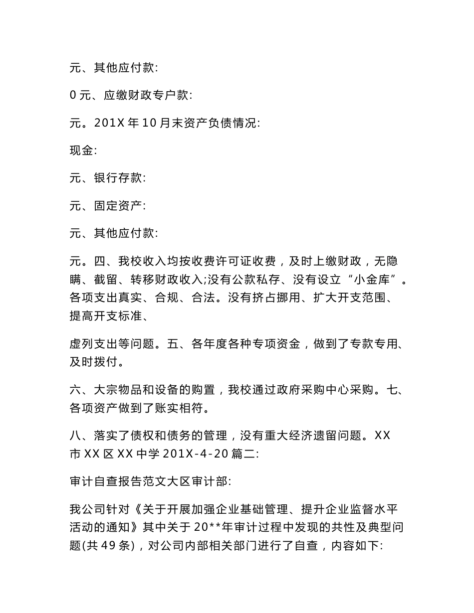 审计自查报告范文_第2页