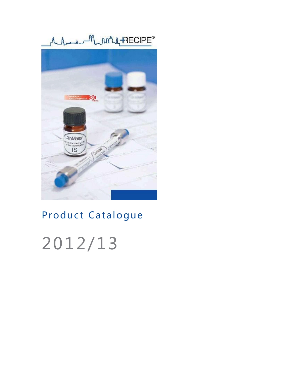 德国recipe临床诊断试剂及试剂盒整体解决方案产品目录_第1页