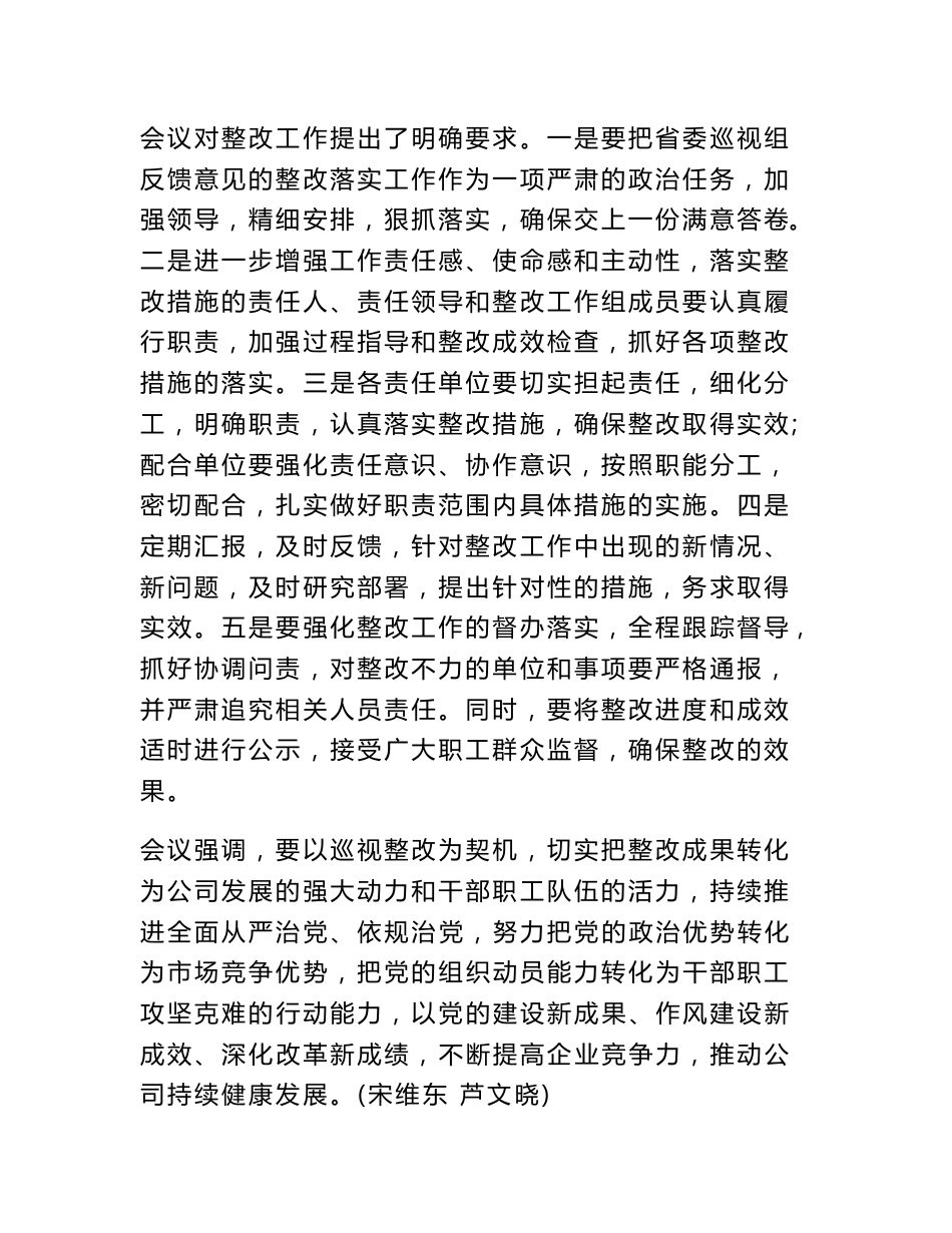 大型国企巡视组反馈意见整改方案_第2页