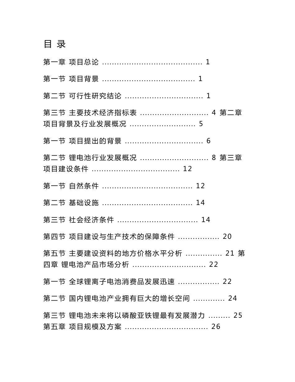 年产1000吨锂电池负极材料项目可行性研究报告_第1页