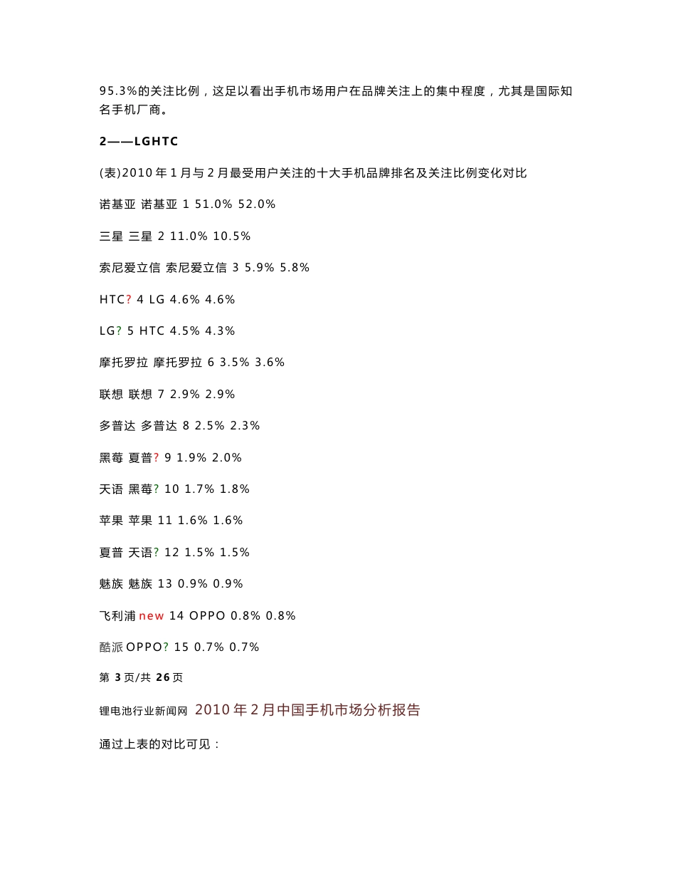 2010年2月中国手机市场分析报告_第3页