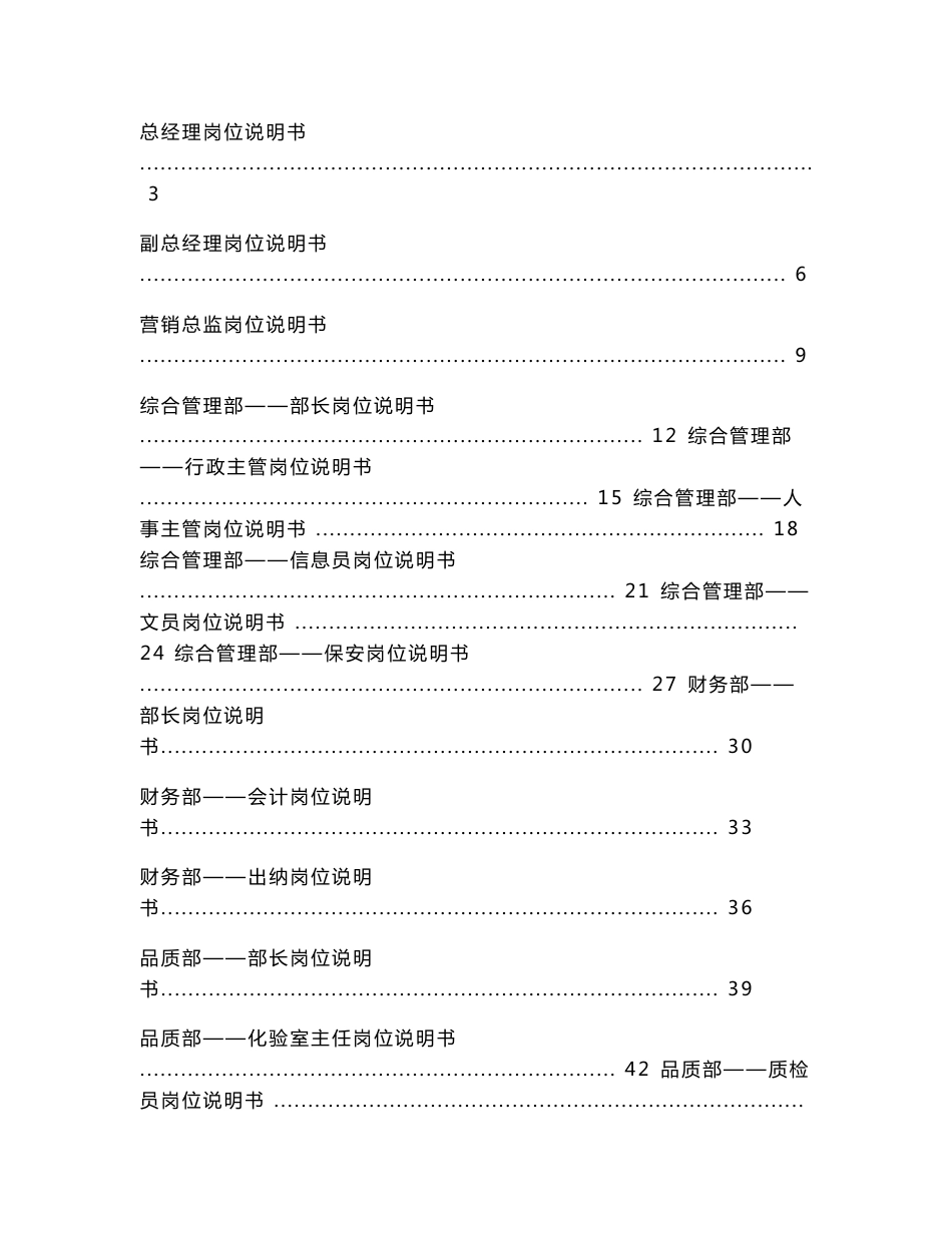 某制药公司36个岗位说明书_第1页