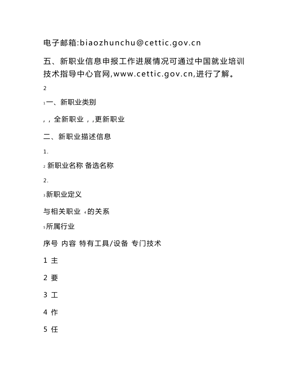 新职业信息建议书-人力资源和社会保障部职业技能鉴定中心_第2页