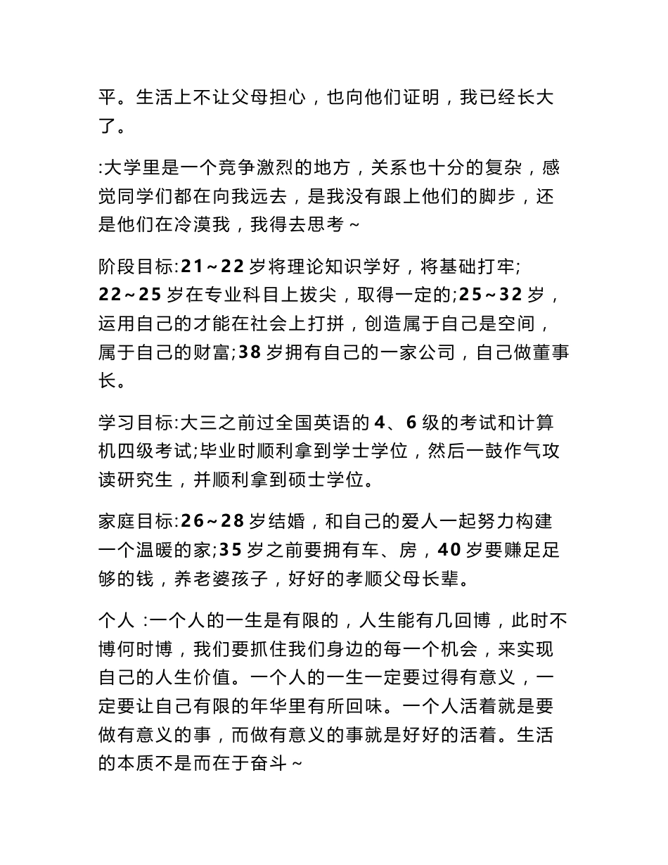 计算机信息管理大学生职业生涯规划书范文_第3页