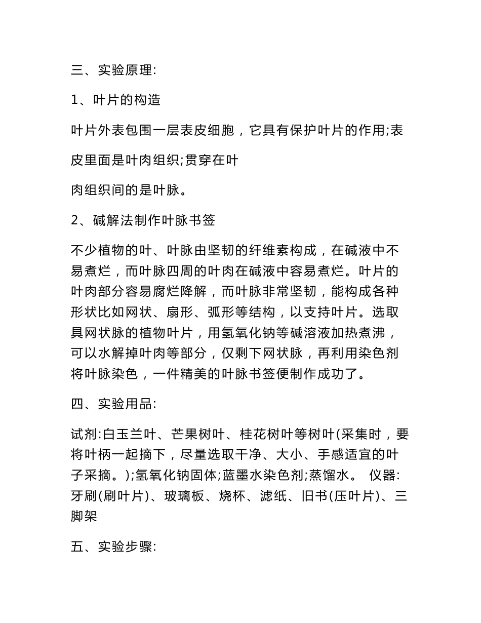 叶脉书签实验报告_第3页